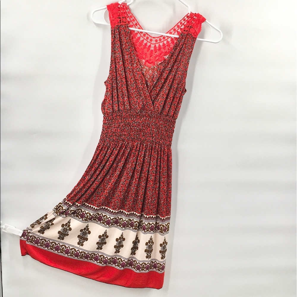 Ikat Gypsy Boho Chic India Crochet Sun Dre… - Picture 1 of 9